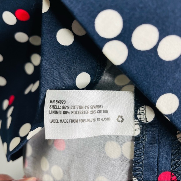 Gap Navy Blue Dress with red and white polka dots Size 0 Adjustable straps USA - Picture 7 of 8